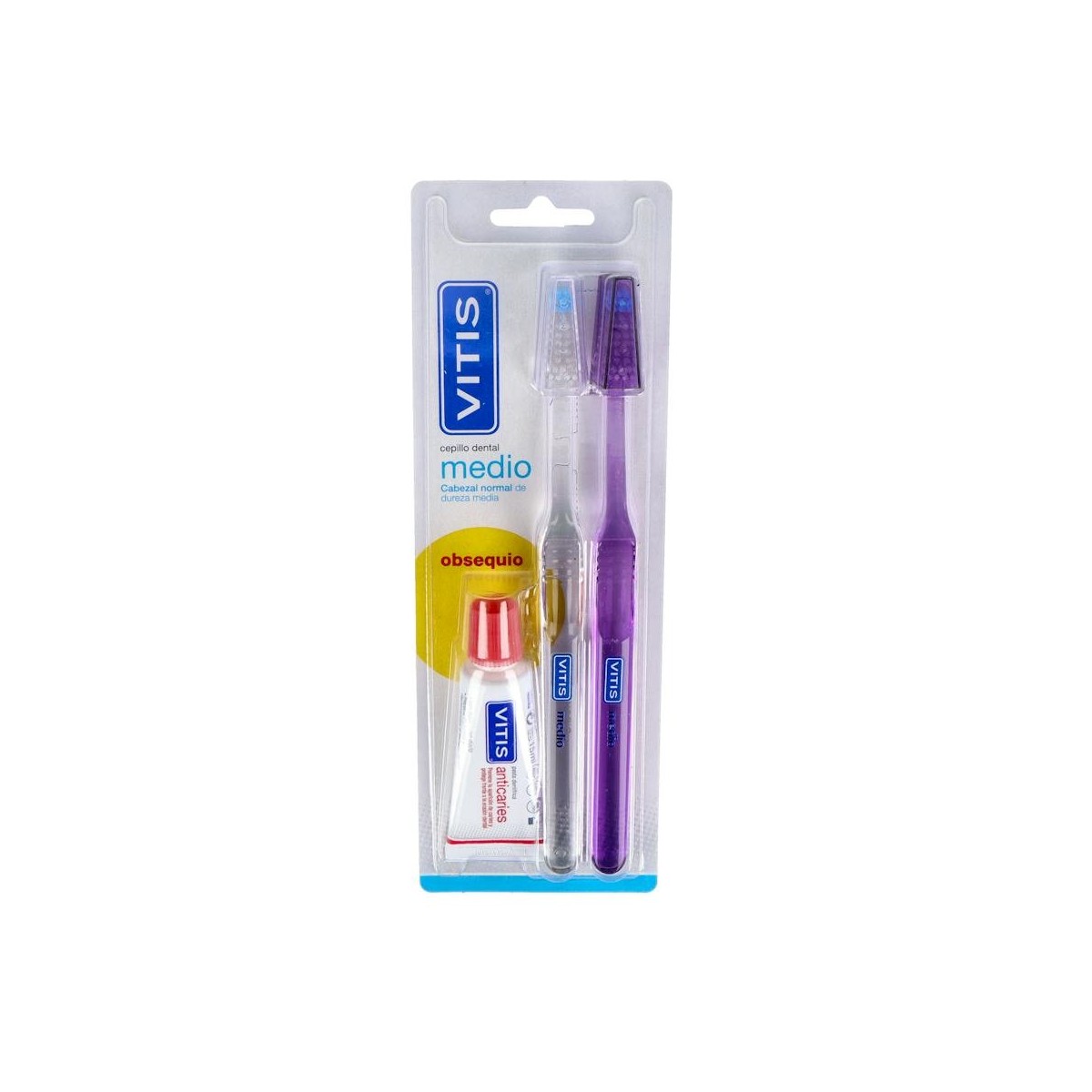 Cepillo Dental Vitis Duplo Medio 2 U