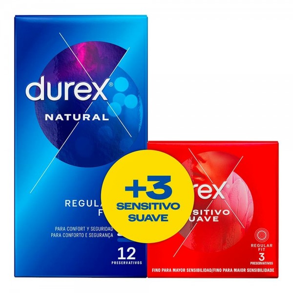 Durex Natural Easy On 12 Ud + 3 Ud Sensitivo Suave