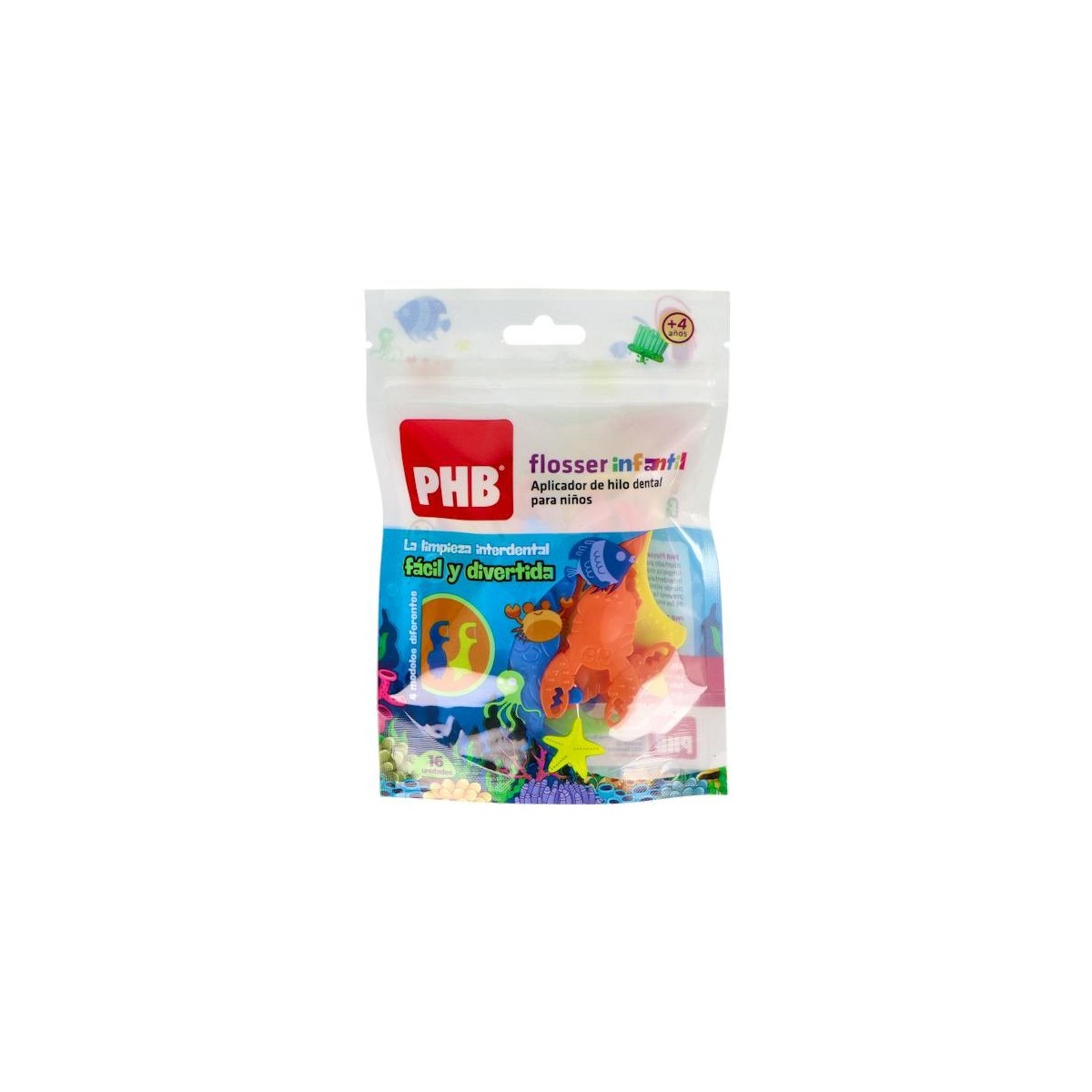 Aplicador Hilo Dental Phb Flosser Inf Pe 16 U